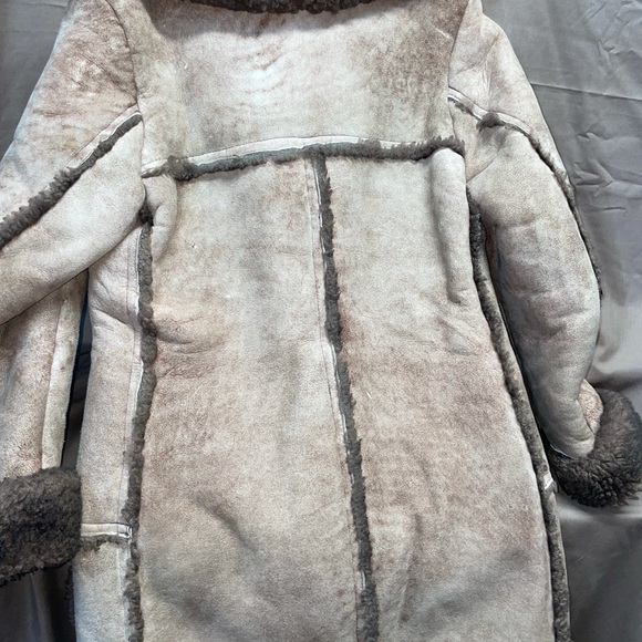 Vintage thick shearling sheepskin coat sml sz 12 - Picture 3 of 5